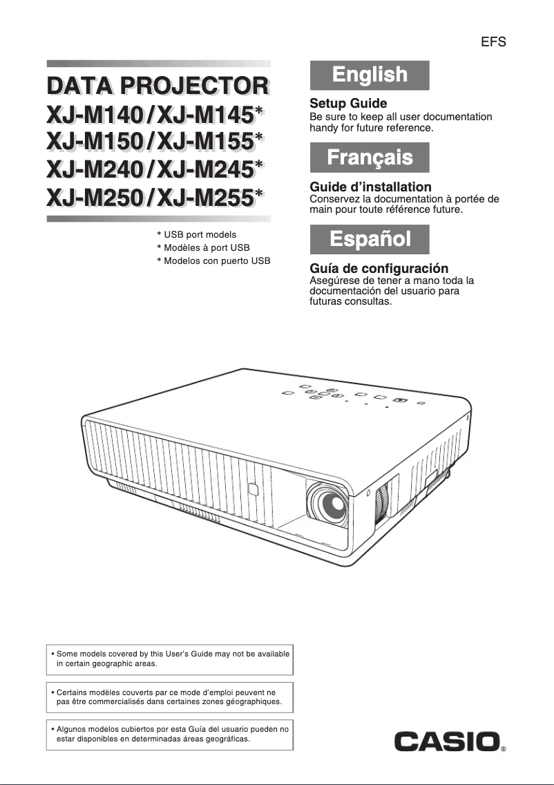 Page 1 de la notice Guide d'installation Casio XJ-M155