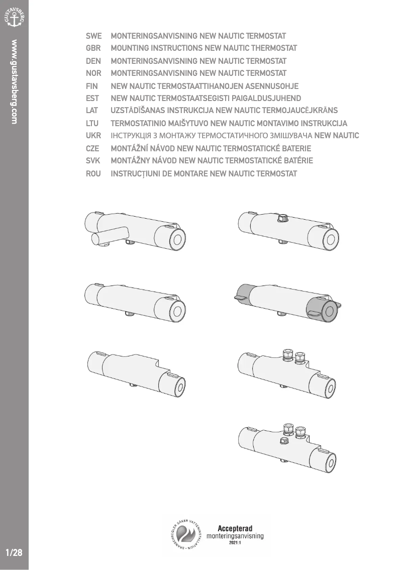 Página 1 del manual Instrucciones / montaje Gustavsberg Nauti