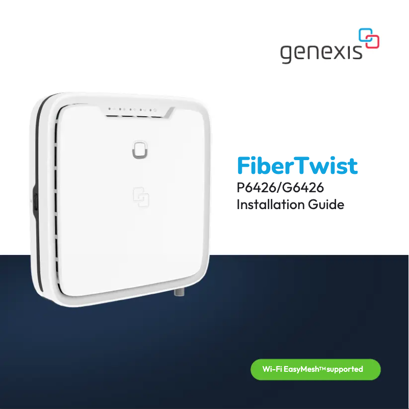 Page n°1 - Manuel utilisateur Genexis FiberTwist P6426
