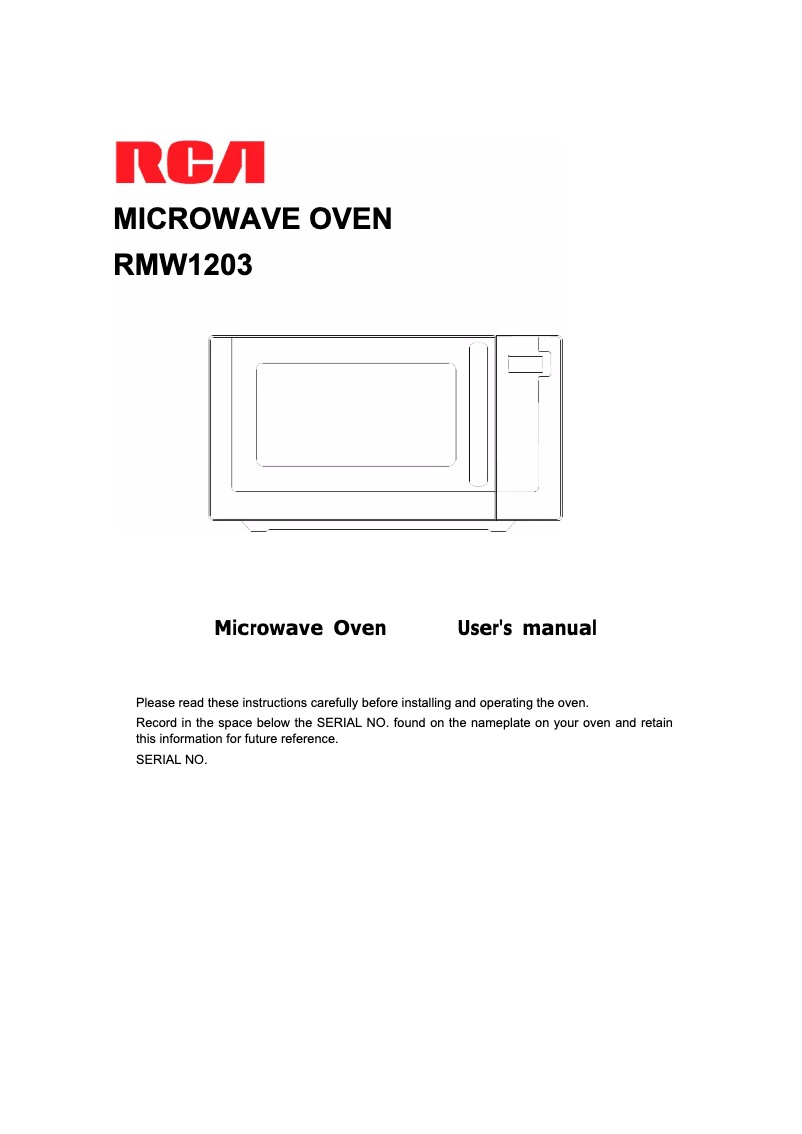 Page n°1 - Manuel utilisateur RCA RMW1203