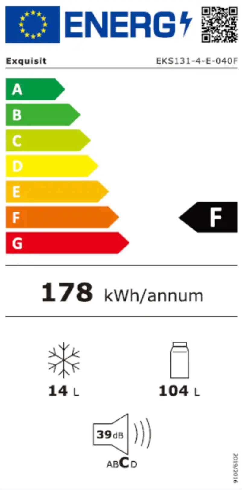 Page 1 de la notice Manuel utilisateur Exquisit EKS131-4-E-040F
