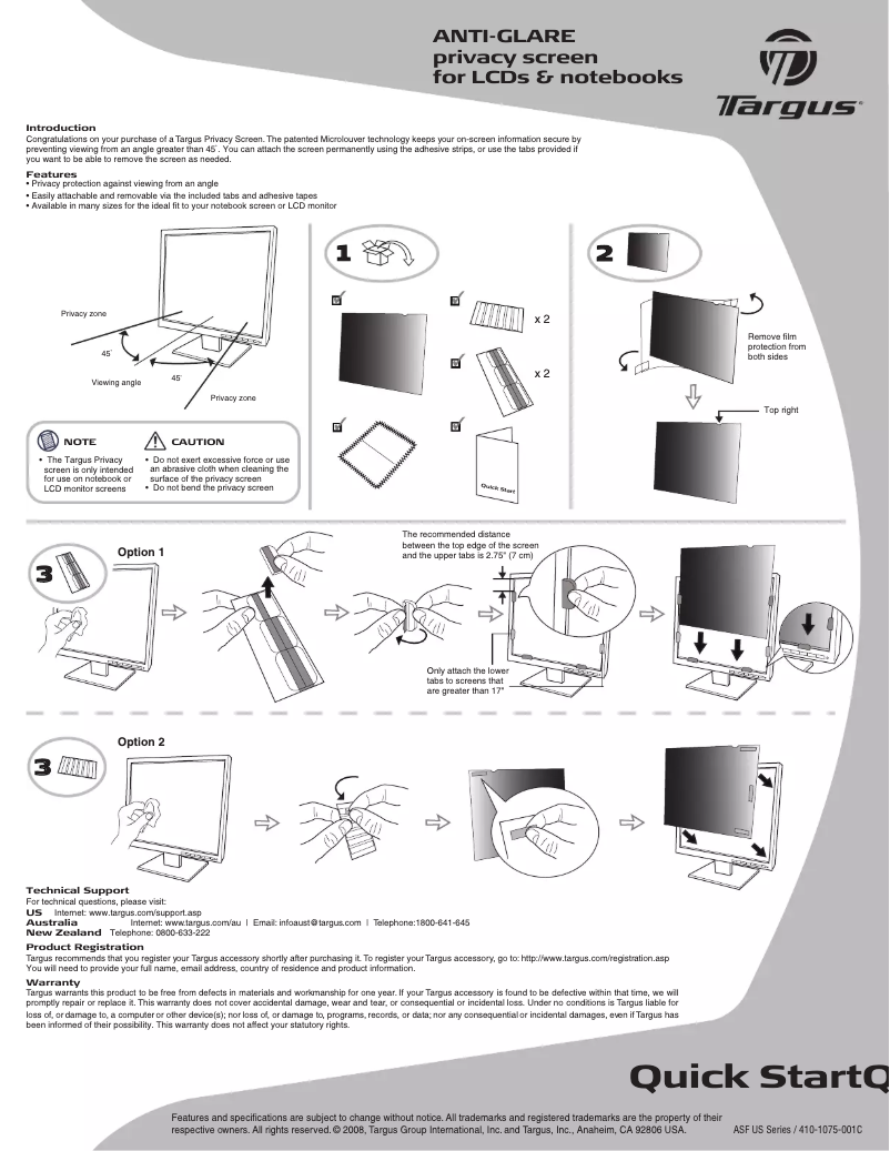 Image de la première page du manuel de l'appareil ASF201USZ