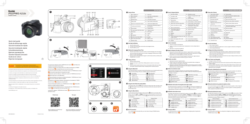 Page n°1 - Guide de démarrage rapide Kodak PixPro AZ526