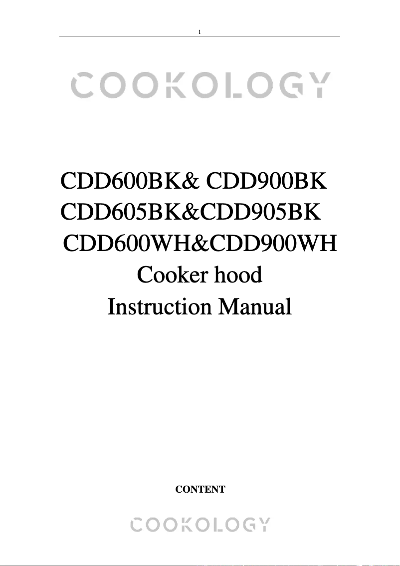Page 1 de la notice Manuel utilisateur Cookology CDD900BK