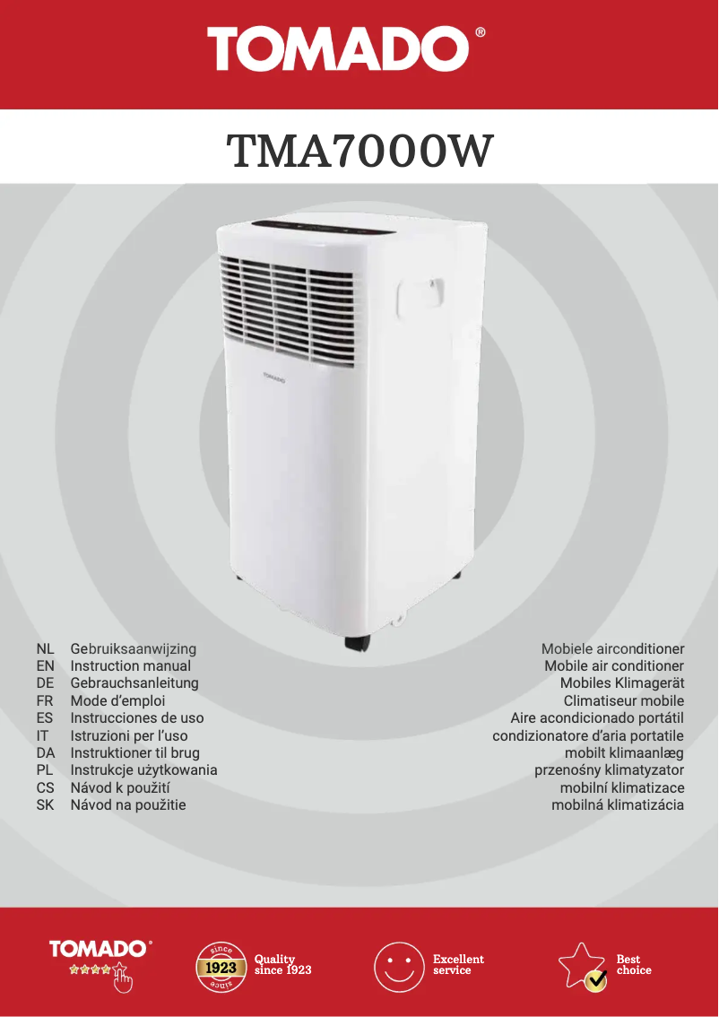 Page n°1 - Manuel utilisateur Tomado TMA7000W