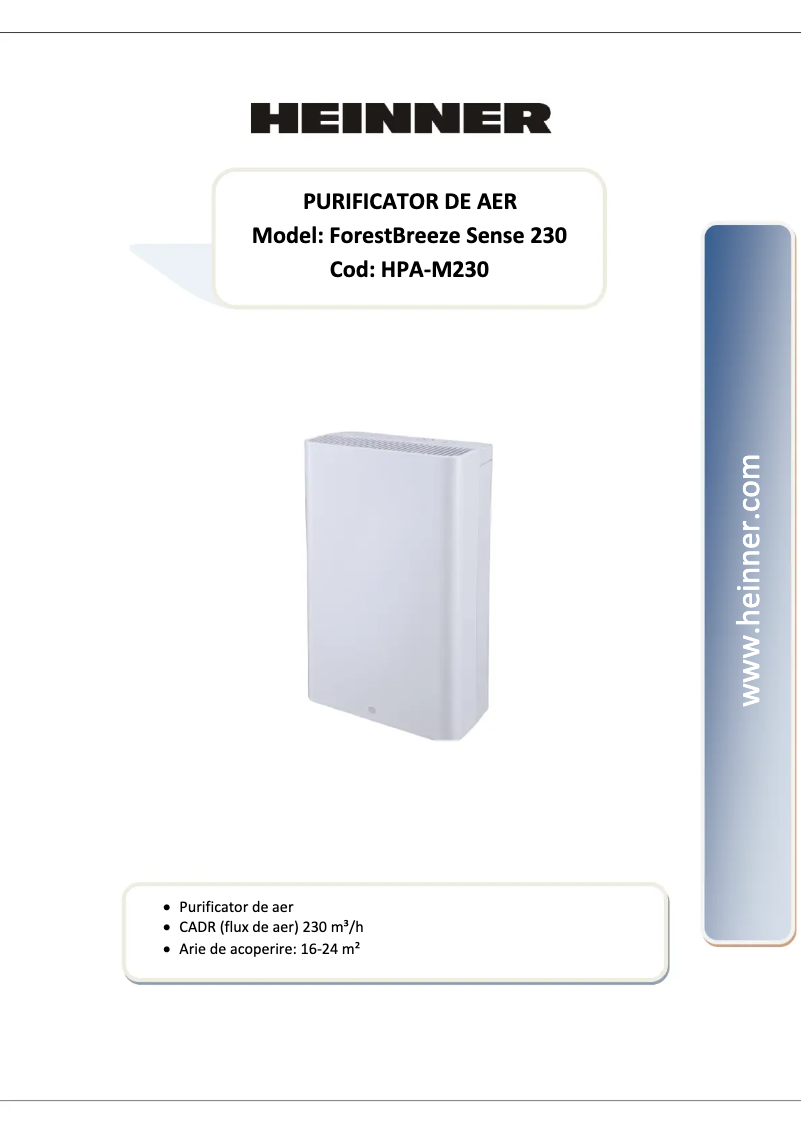 Image de la première page du manuel de l'appareil HPA-M230