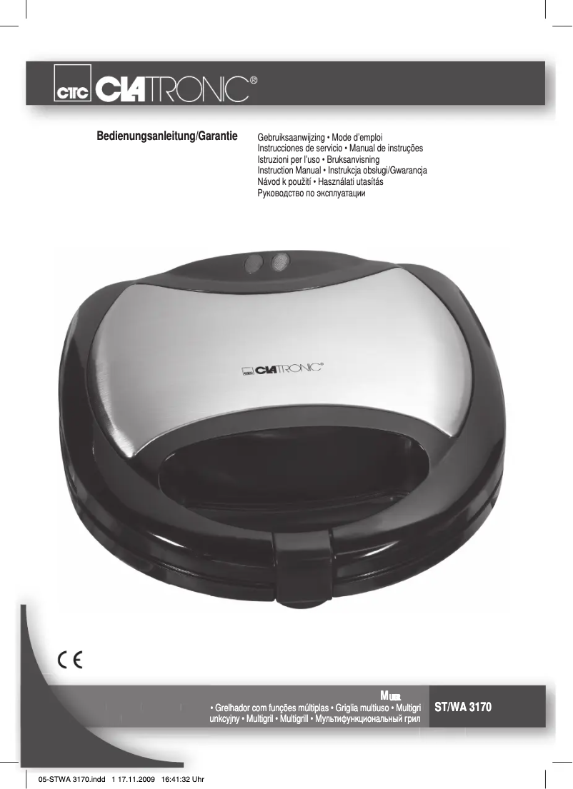 Image de la première page du manuel de l'appareil STWA 3170