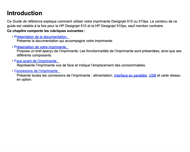 Image de la première page du manuel de l'appareil DesignJet 510