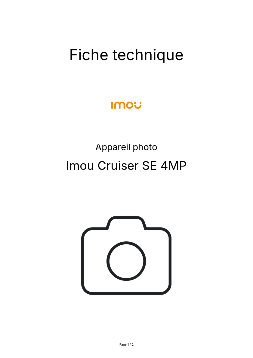 Page n°1 - Fiche technique Imou Cruiser SE 4MP