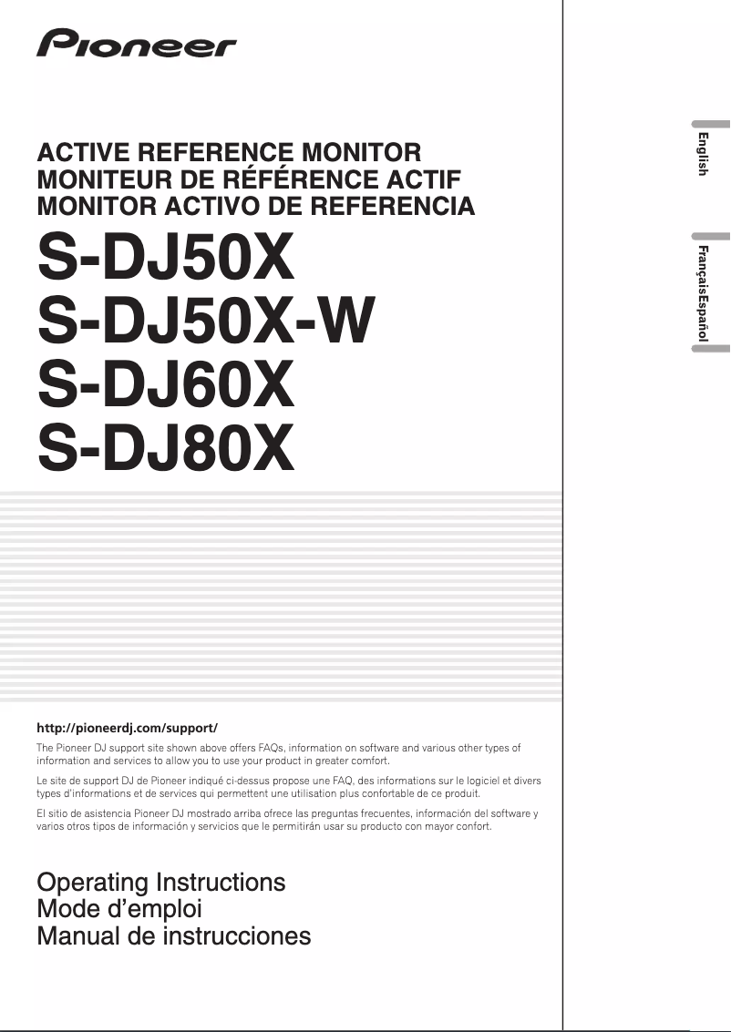 Page 1 de la notice Manuel utilisateur Pioneer S-DJ60X