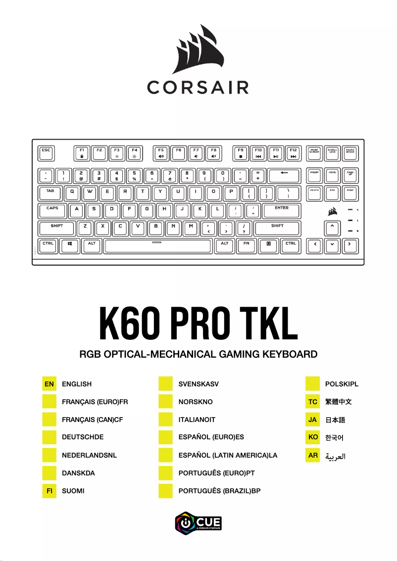 Page n°1 - Guide de démarrage rapide Corsair K60 Pro TKL