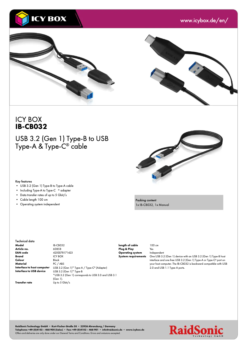 Image de la première page du manuel de l'appareil IB-CB032
