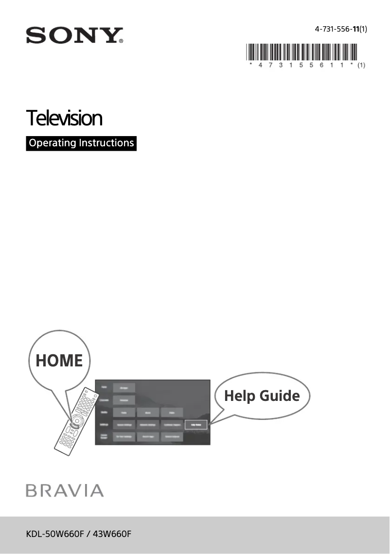 Página 1 del manual Manual de usuario Sony Bravia KDL-43W660F