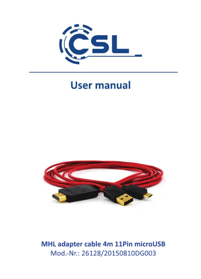 Page n°1 - Manuel utilisateur CSL 300589