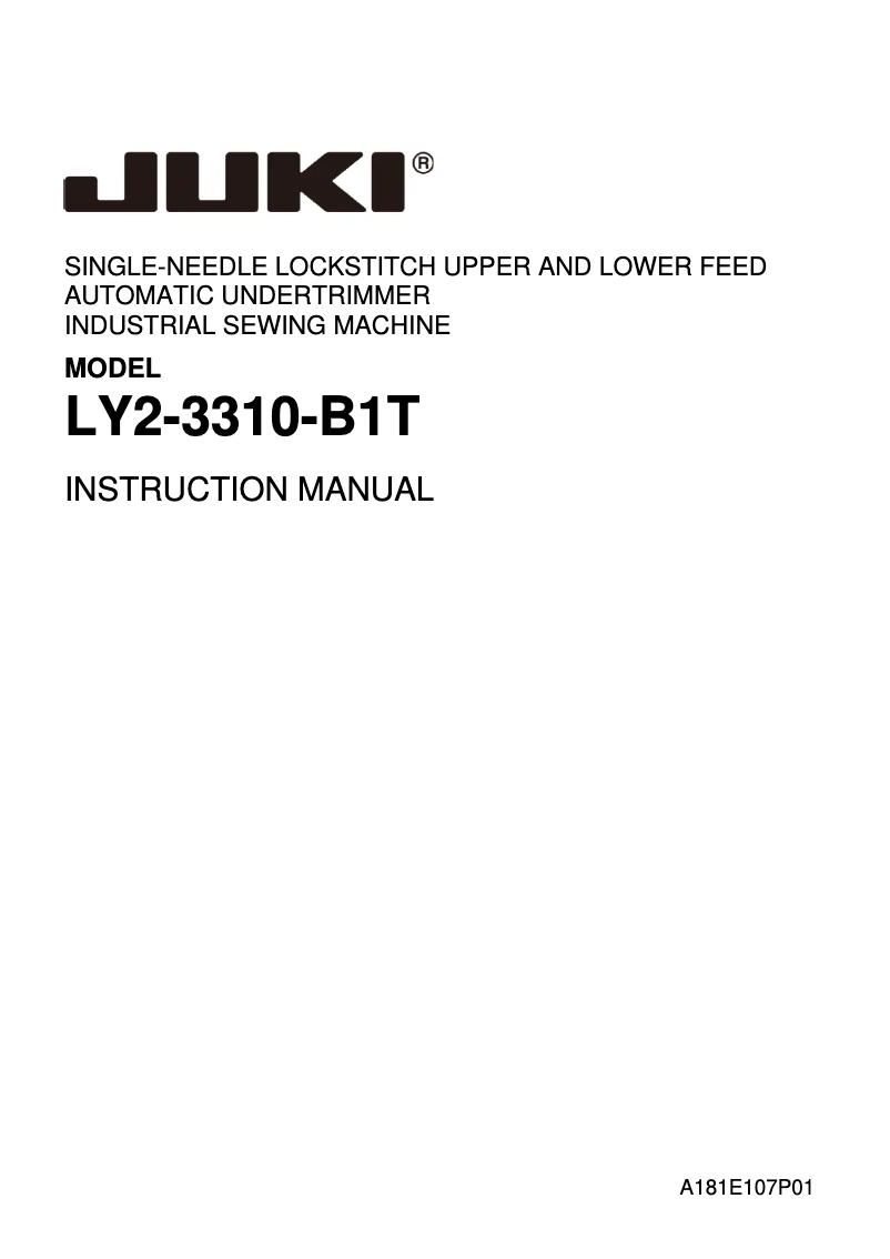 Image de la première page du manuel de l'appareil LY2-3310-B1T