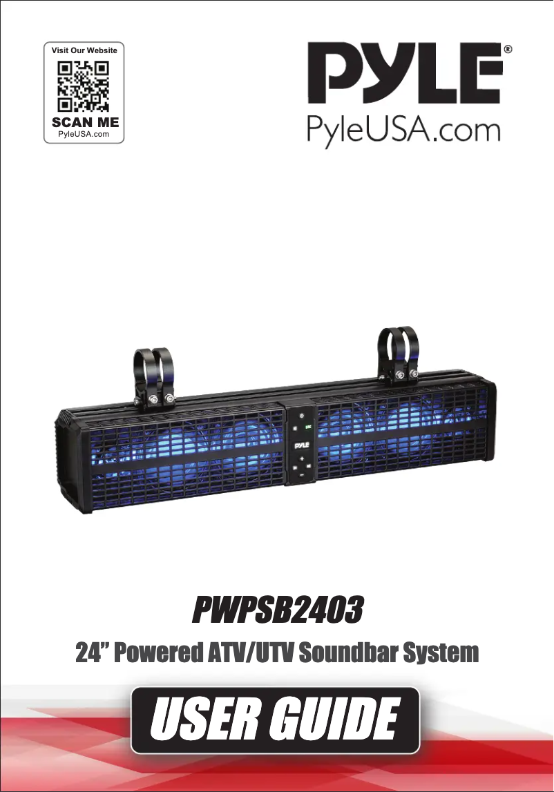 Page 1 de la notice Manuel utilisateur Pyle PWPSB2403