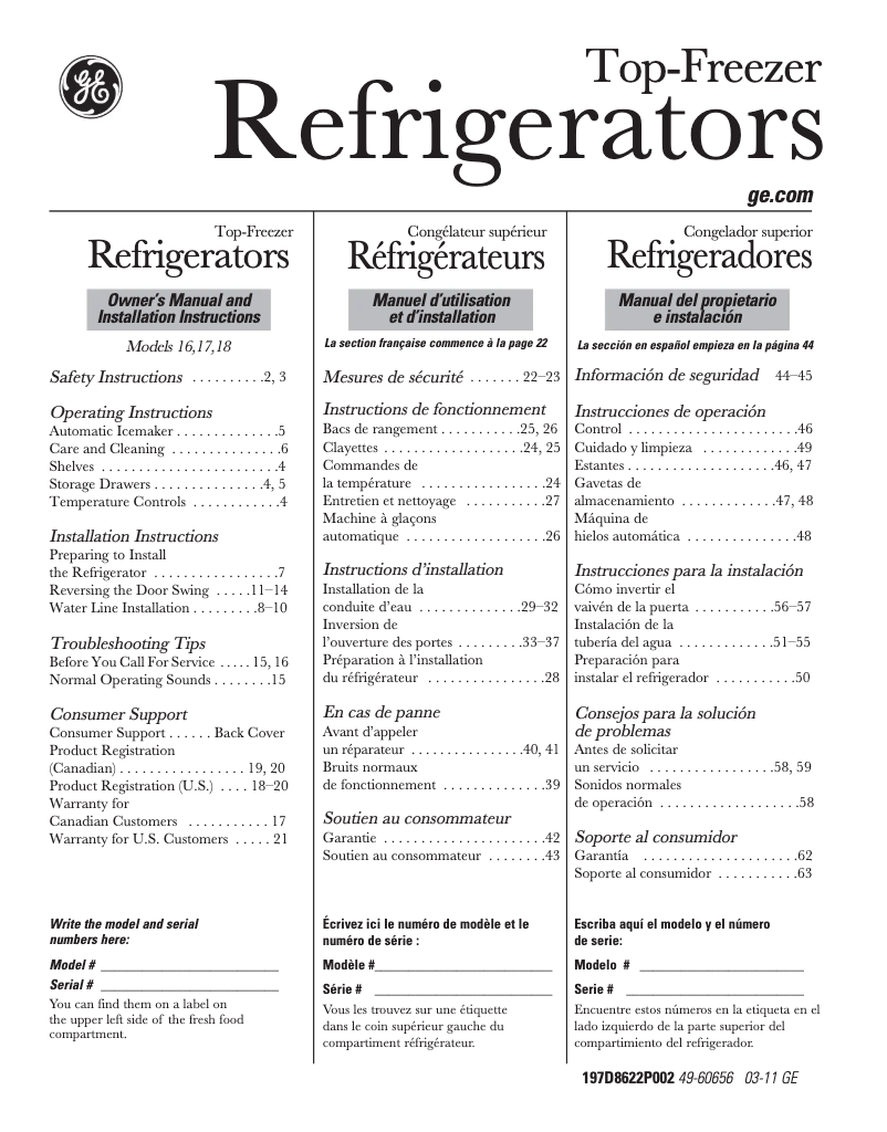 Imagen de la primera página del manual del dispositivo GTH16BBXLCC