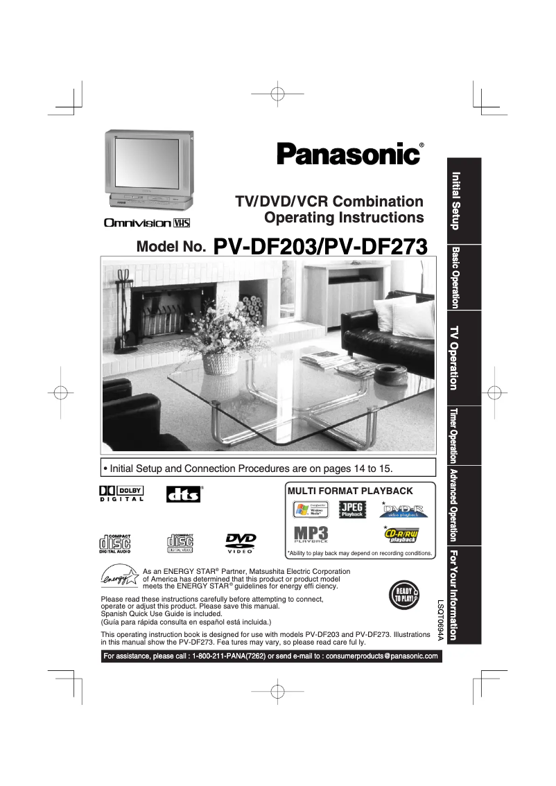 Página 1 del manual Manual de usuario Panasonic PV-DF273