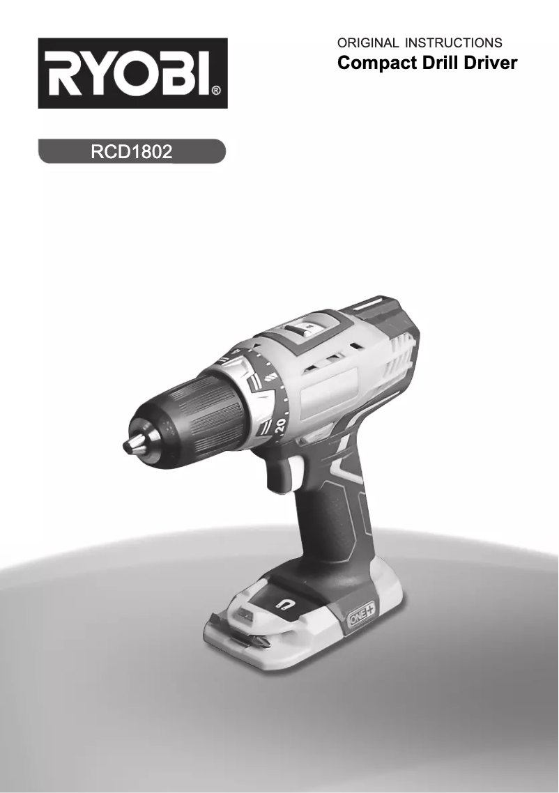 Página 1 del manual Manual de usuario RYOBI RCD1802
