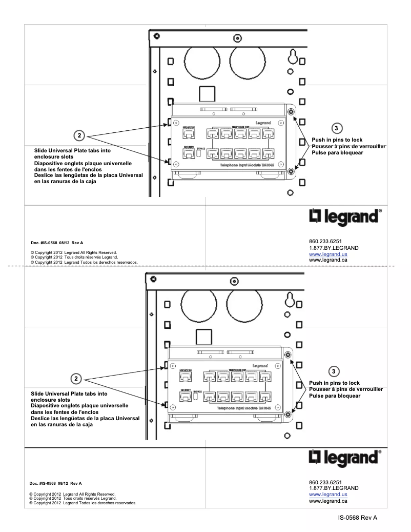 Página 1 del manual Manual de usuario Legrand TM1045