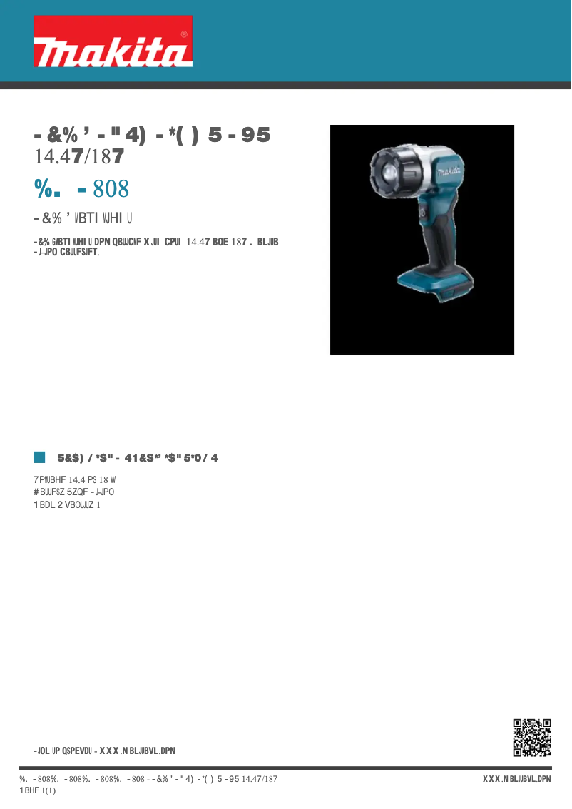 Page n°1 - Fiche technique Makita DML808