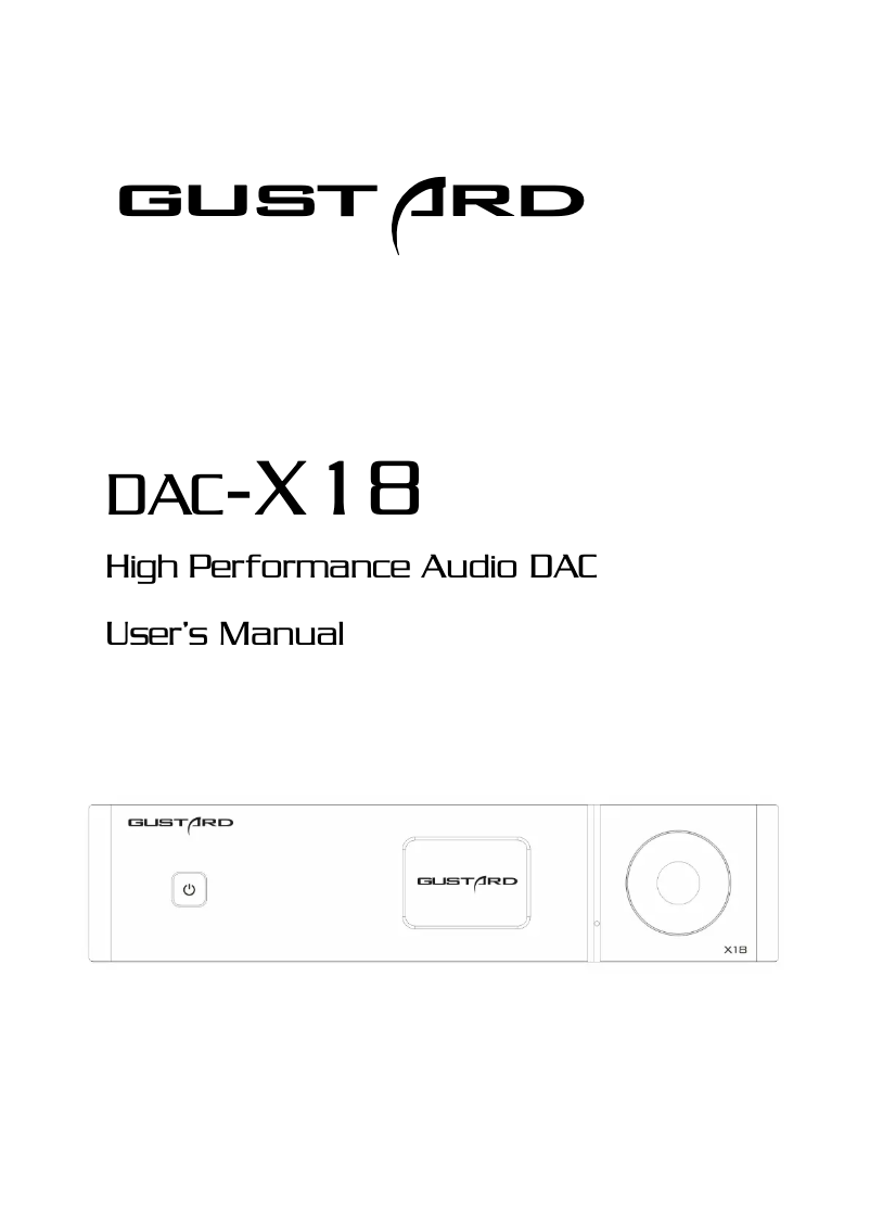 Page n°1 - Manuel utilisateur Gustard DAC-X18