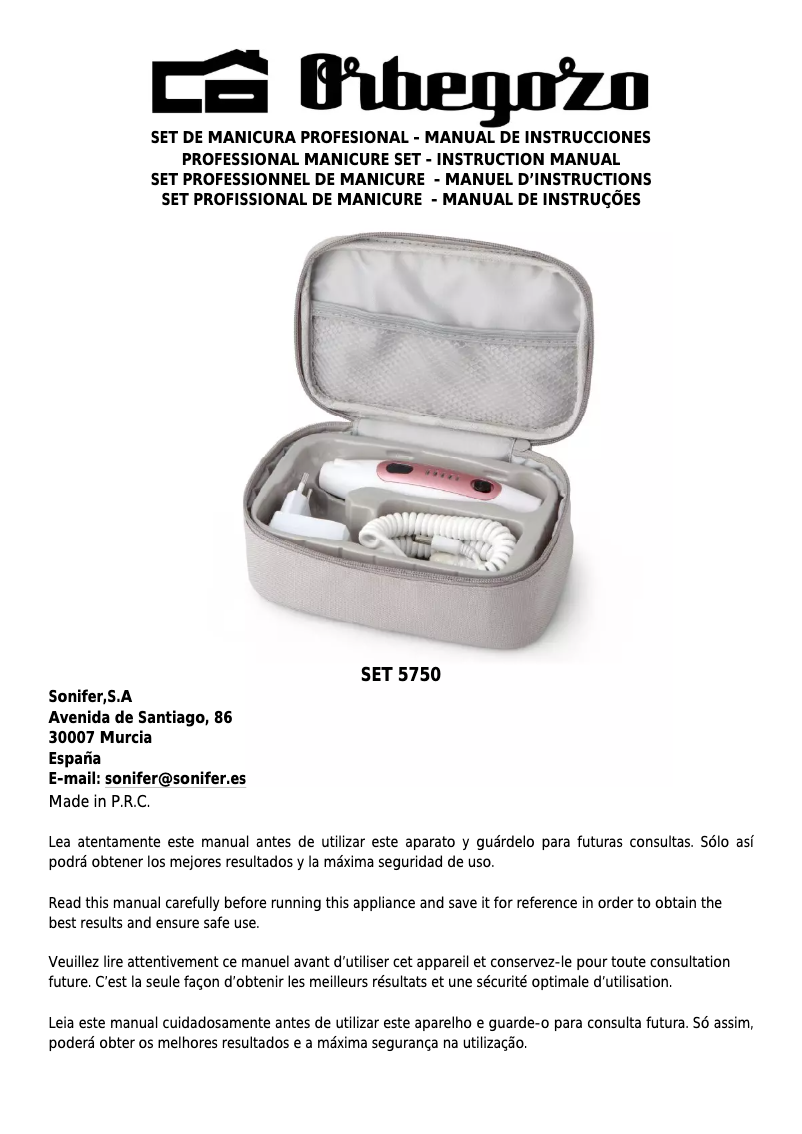 Image de la première page du manuel de l'appareil SET 5750