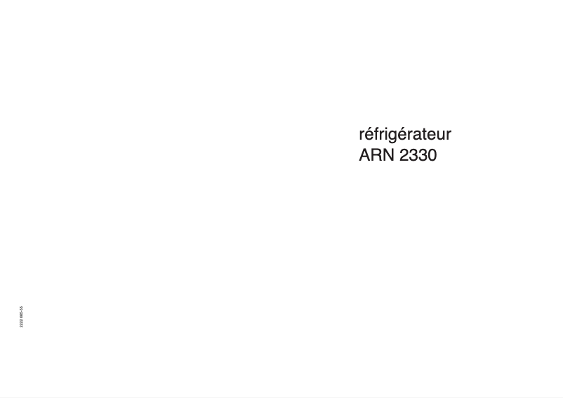 Page n°1 - Manuel utilisateur Arthur Martin-Electrolux ARN2330