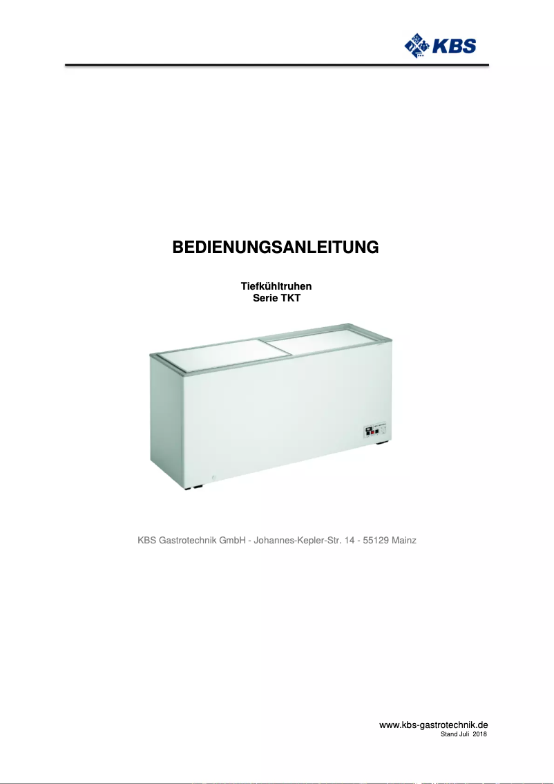 Page n°1 - Manuel utilisateur KBS TKT 550