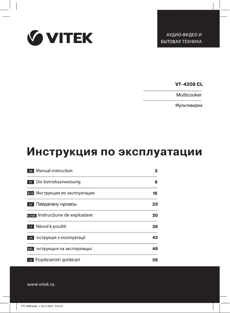 Image de la première page du manuel de l'appareil VT-4208 CL