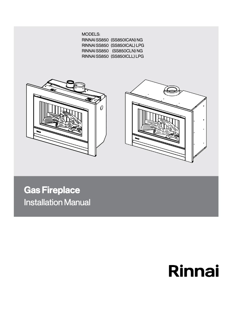 Page n°1 - Manuel utilisateur Rinnai SS850