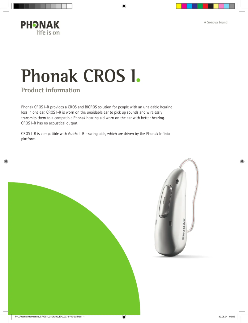 Image de la première page du manuel de l'appareil CROS Infinio