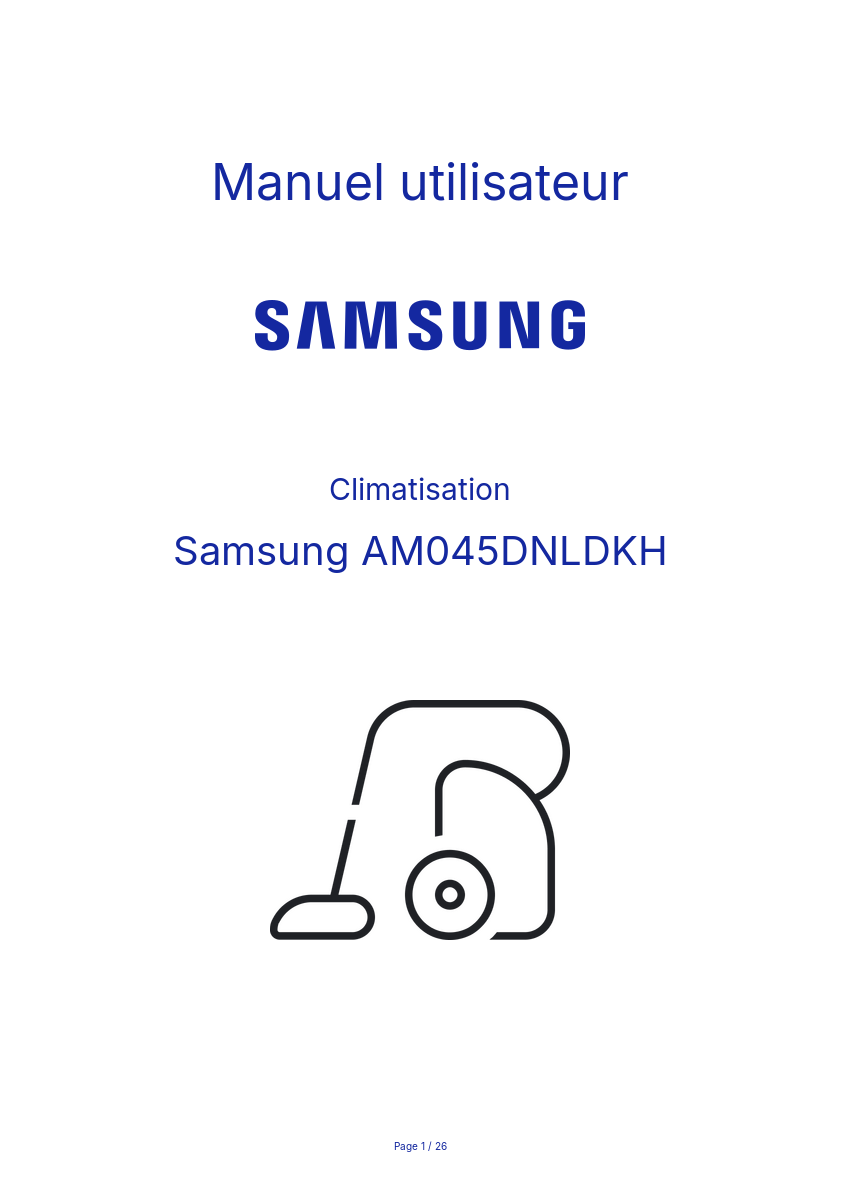 Page n°1 - Manuel utilisateur Samsung AM045DNLDKH