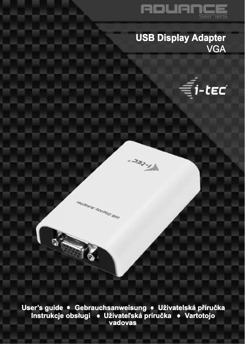 Page n°1 - Manuel utilisateur i-TEC USB2VGA