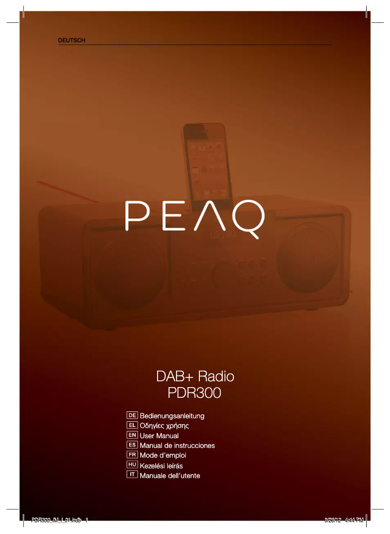 Image de la première page du manuel de l'appareil DAB+ Radio PDR300
