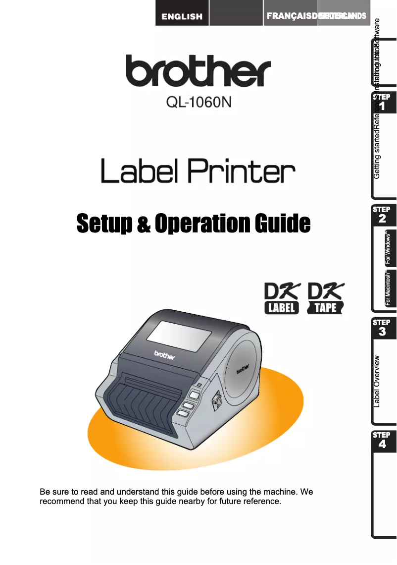 Image de la première page du manuel de l'appareil QL-1060N