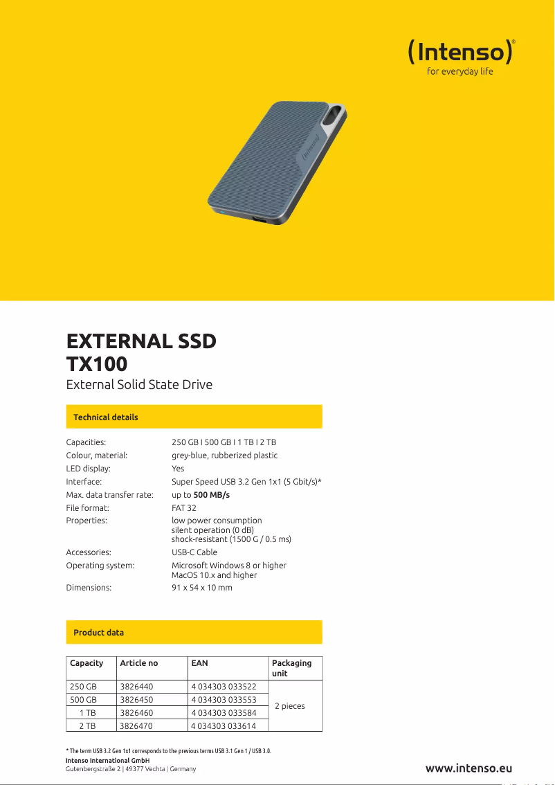 Image de la première page du manuel de l'appareil TX100