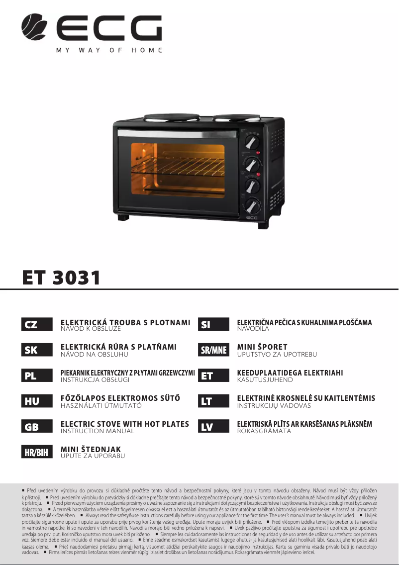 Page 1 de la notice Manuel utilisateur ECG ET 3031