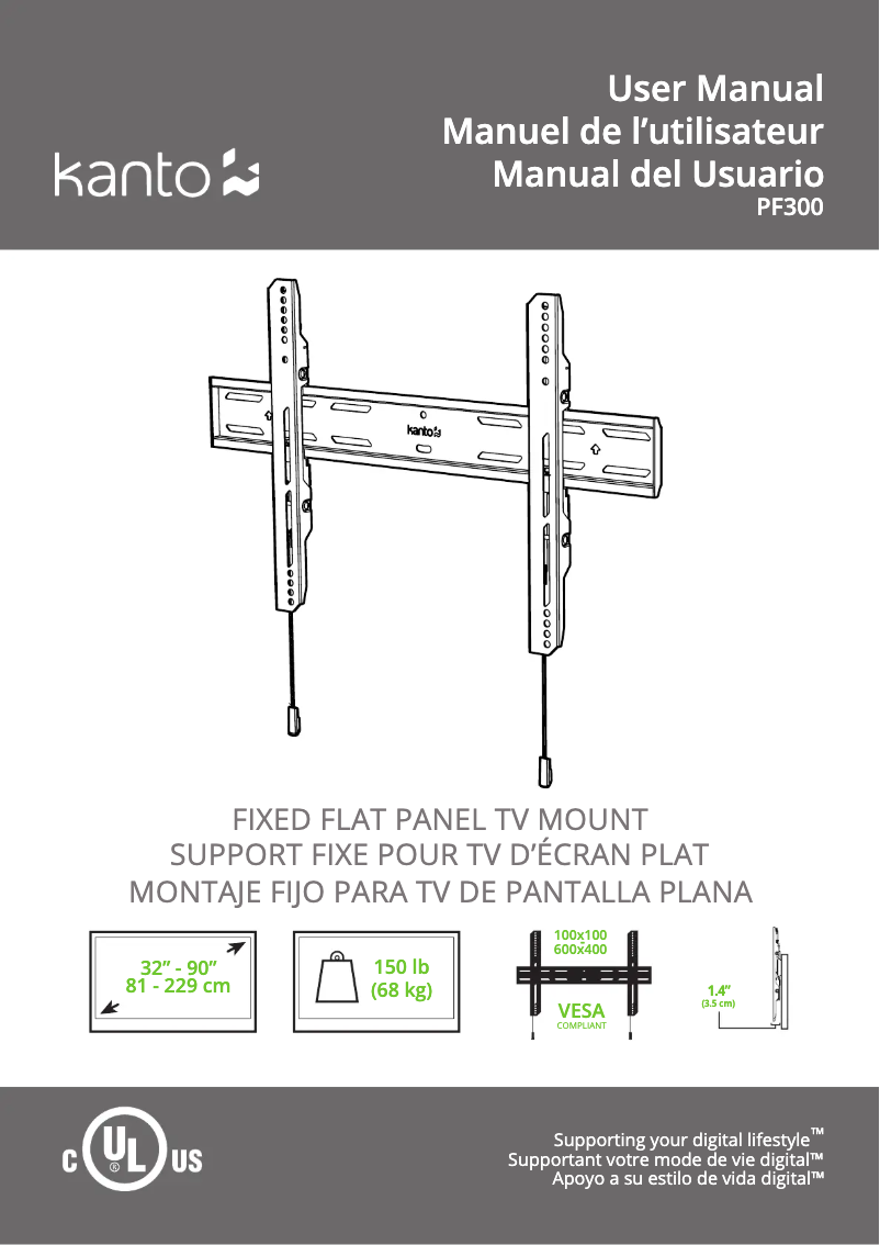 Page 1 de la notice Manuel utilisateur Kanto PF300