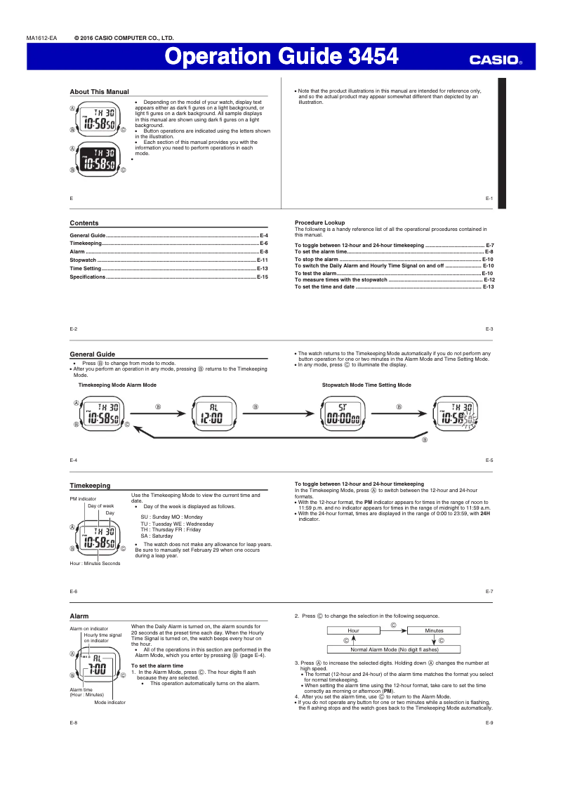 Page n°1 - Manuel utilisateur Casio Collection B650WC-5AEF