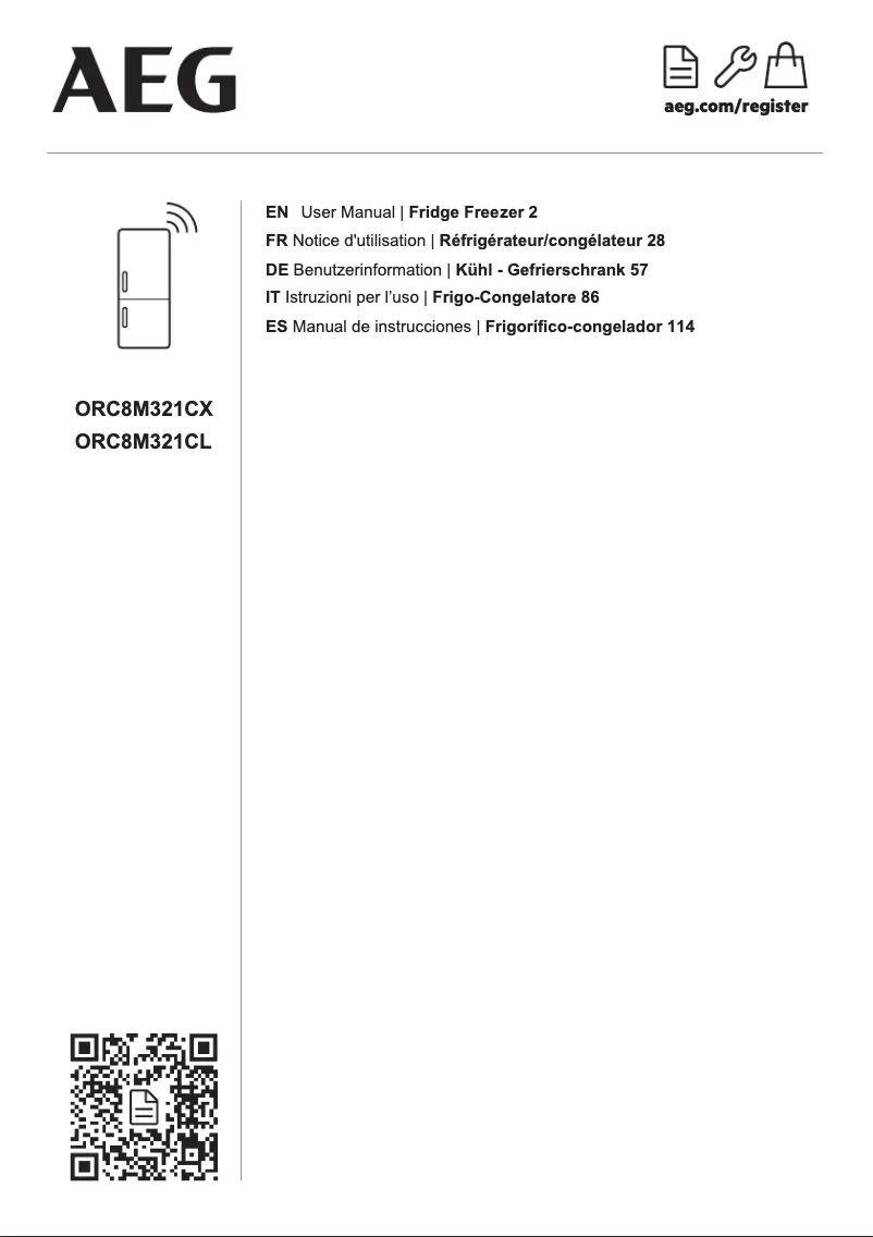 Page 1 de la notice Fiche technique AEG ORC8M321CX