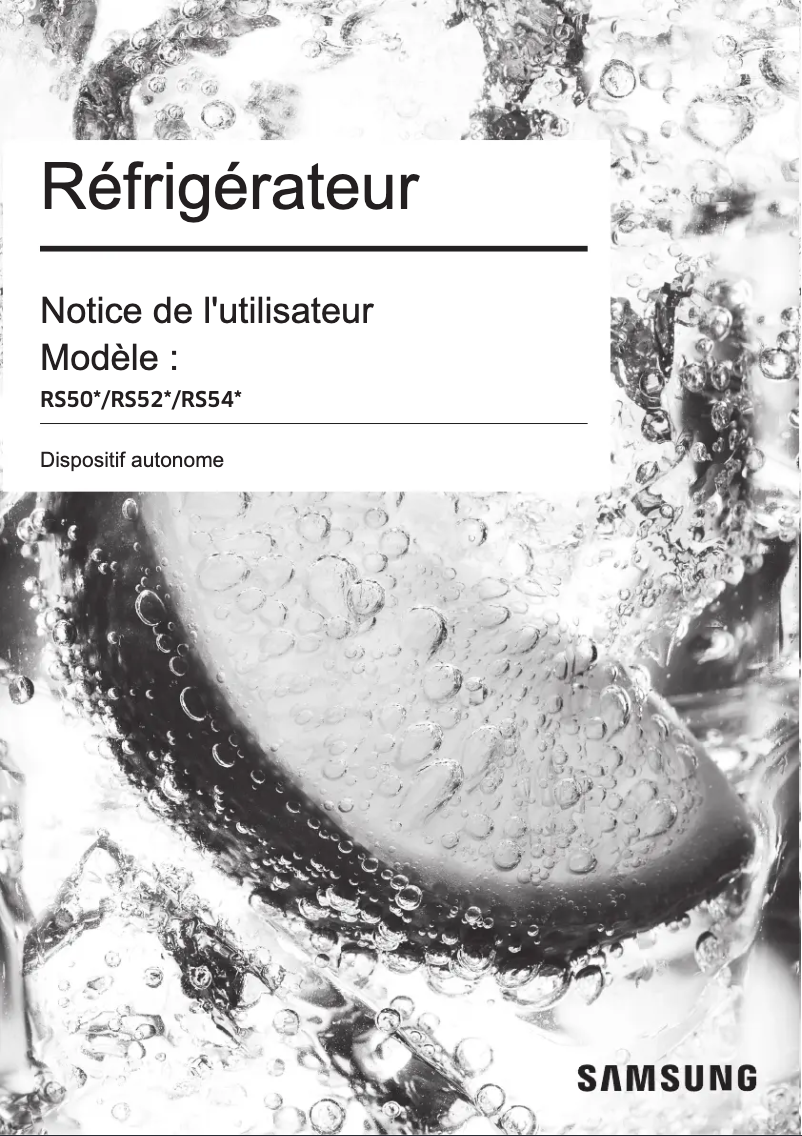 Page 1 de la notice Manuel utilisateur Samsung RS52N3303SA