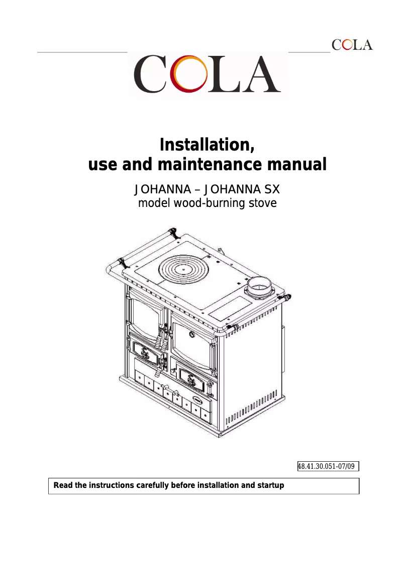 Page 1 de la notice Manuel utilisateur Cola Johanna Ceramica Cromata