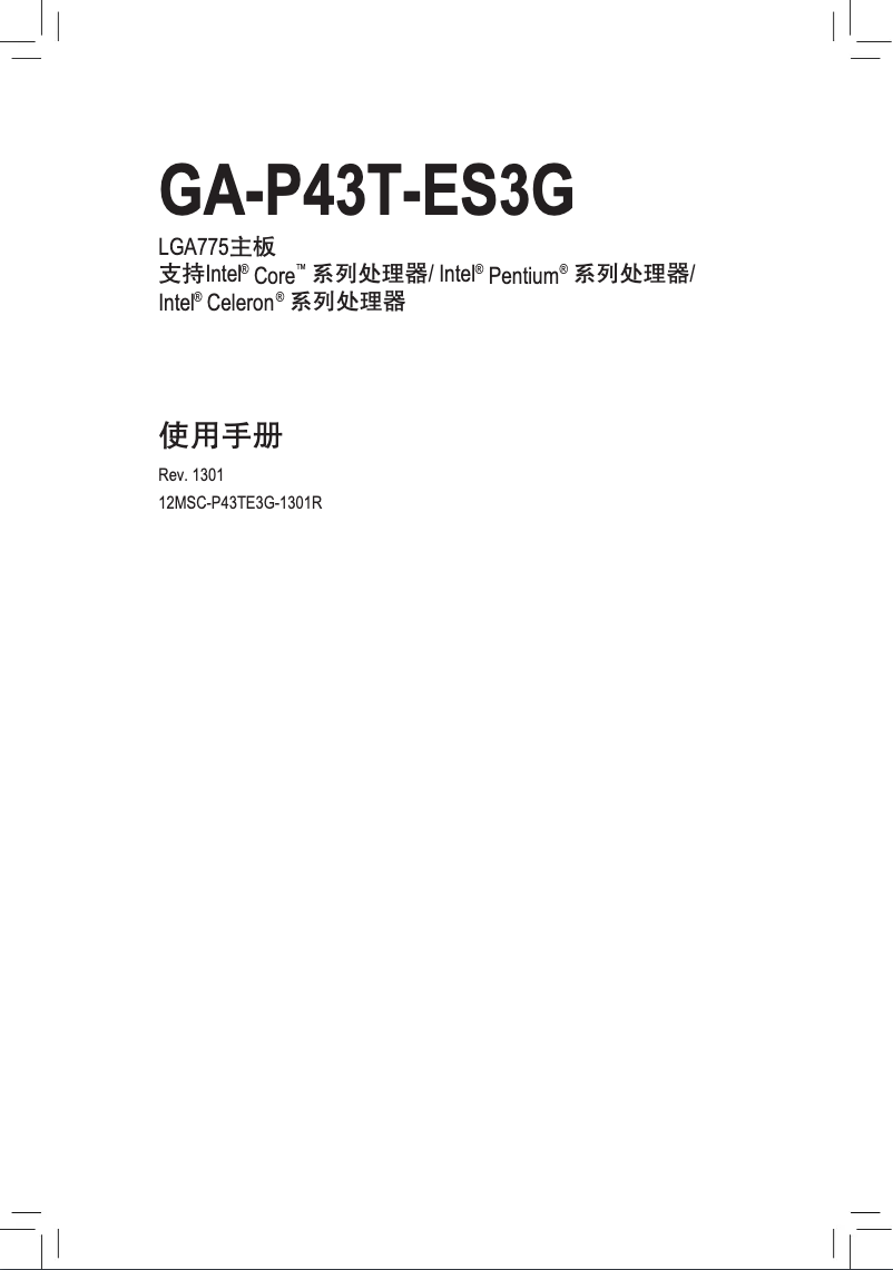 Image de la première page du manuel de l'appareil GA-P43T-ES3G