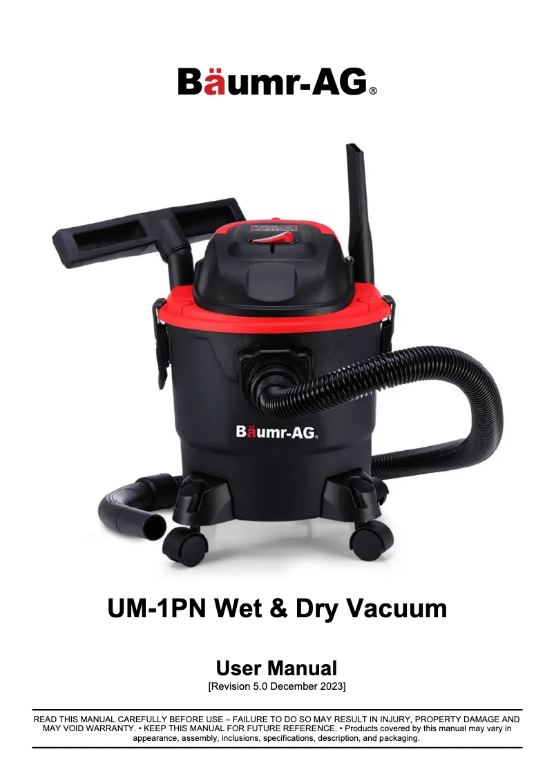 Page 1 de la notice Manuel utilisateur Baumr-AG UM-1PN