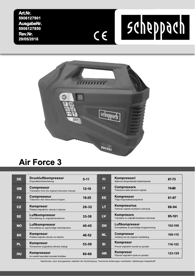 Imagen de la primera página del manual del dispositivo Air Force 3