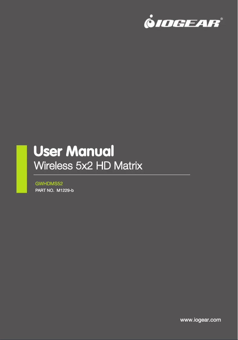 Page n°1 - Manuel utilisateur iogear Wireless 5x2 HD Matrix Pro