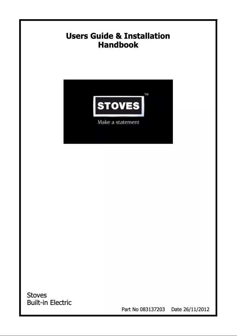 Page 1 de la notice Manuel utilisateur Stoves SEB900MFS