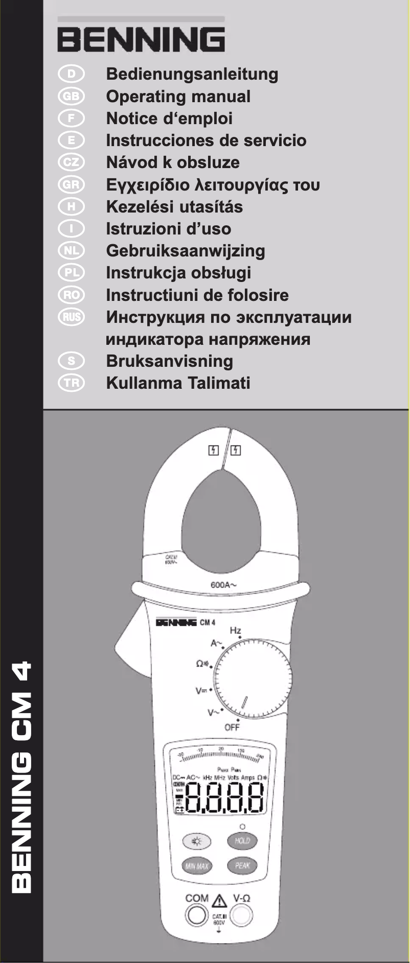 Page 1 de la notice Manuel utilisateur BENNING CM 4
