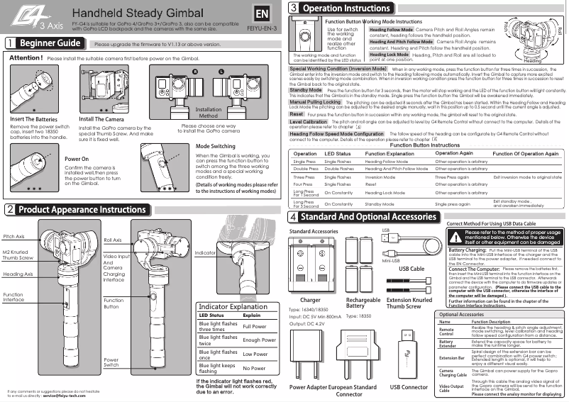 Image de la première page du manuel de l'appareil FY-G4